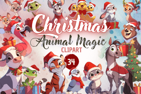 Christmas Animal Magic - Clipart for Illustrations