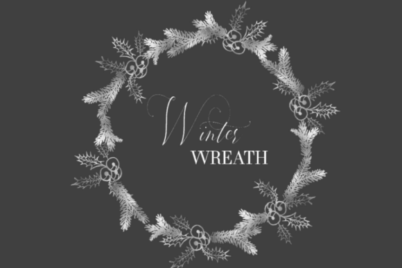 Christmas Clipart Winter Silver Wreath Embroidery Review