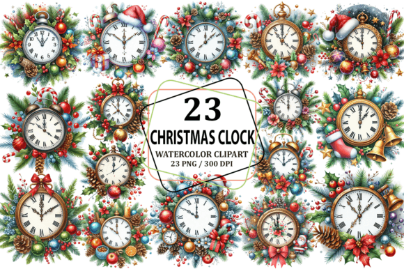 Christmas Clock Sublimation Clipart PNG Review