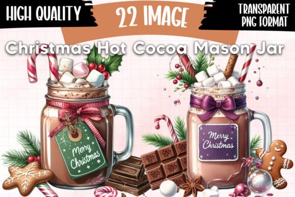 Christmas Hot Cocoa Mason Jar PNG: A Designer's Review of Seasonal Illustrations