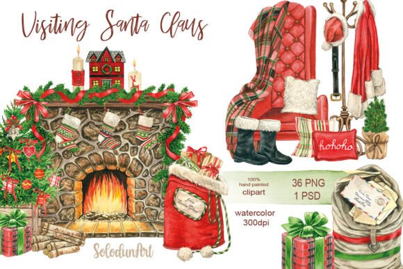 Christmas Interior Clipart: A Review for Handmade Illustrations