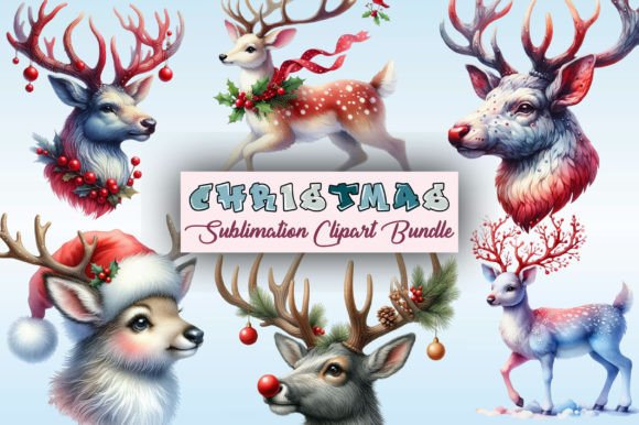 Christmas Reindeer PNG Clipart Bundle Review