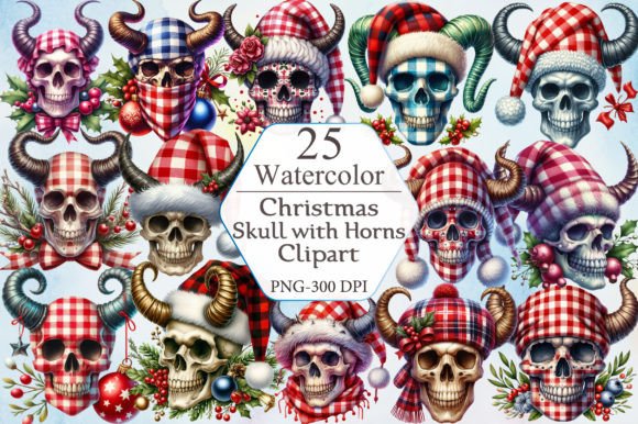 Christmas Skull with Horns Clipart: A Freebies Review for Bold Brands
