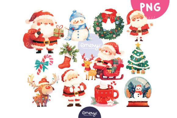 Cute Christmas - Santa Claus Clipart PNG for Illustrations