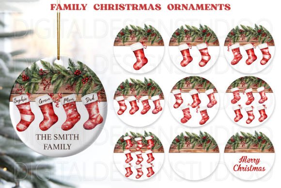 Family Christmas Ornament Png, Christmas in Illustrations