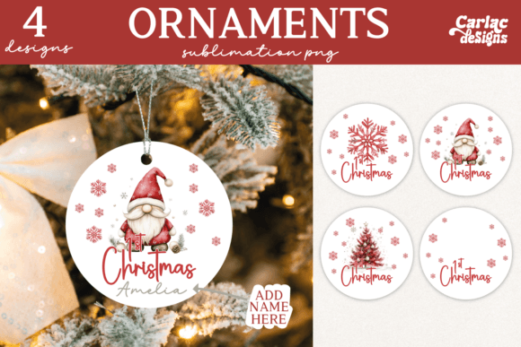 First Christmas Ornaments Sublimation for Holiday Illustrations