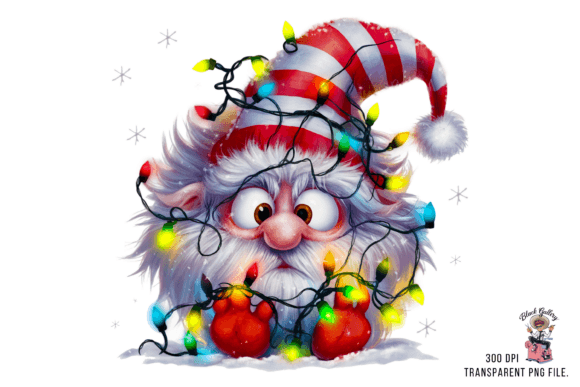 Funny Christmas Gnome Clipaart PNG for Illustrations