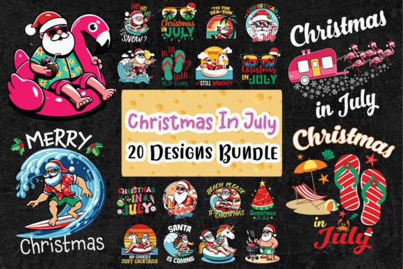 Funny Christmas in July SVG Bundle for Modern Illustrations