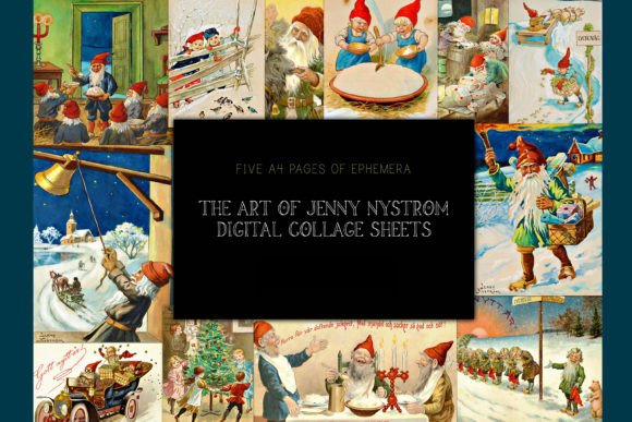 Jenny Nystrom Christmas Collage Sheets for Illustrations
