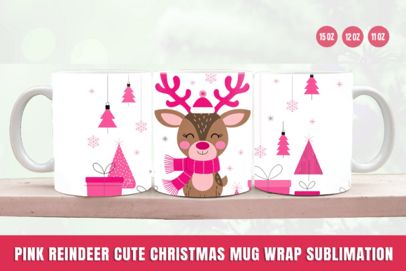 Pink Reindeer Cute Christmas Mug Wrap Review