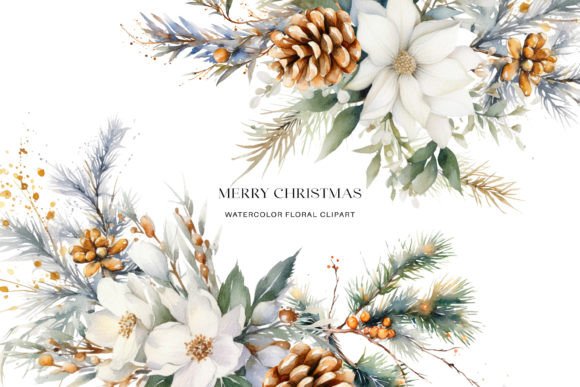 Watercolor Christmas Clipart Collection for Modern Illustrations