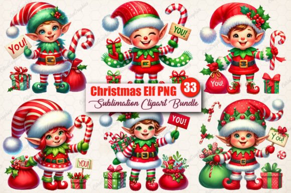 Watercolor Christmas Elf PNG Clipart for Seasonal Illustrations