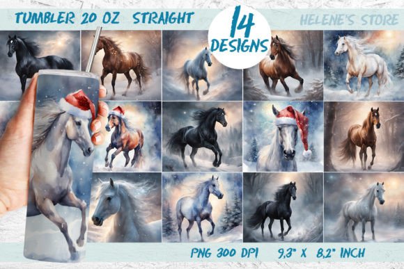 Winter Christmas Horse Tumbler Bundle: A Designer's Review of Seasonal Illustrations